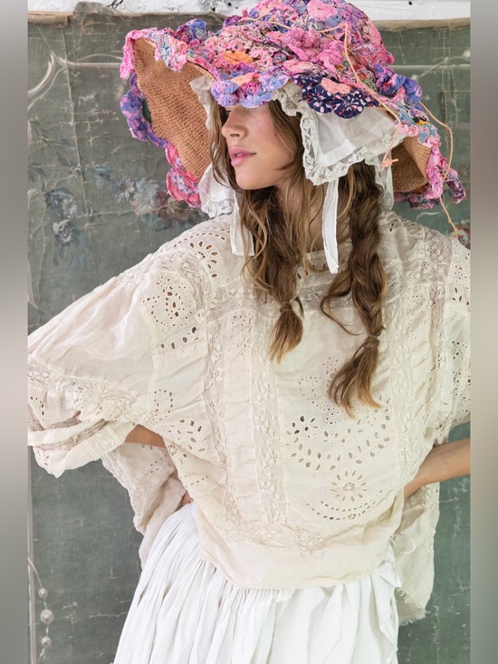 Magnolia Pearl Tops - NWT New Magnolia Pearl Eyelet Rafaella Top in Moonlight One Size